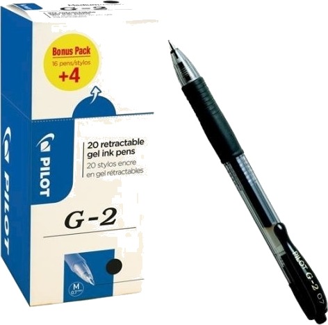Pilot G-2 Value Pack, Uttrekkbar Gelépenn, Sort, Sort, Medium, Rund, 0,39 Mm Pilot G-2 Value Pack, Uttrekkbar Gelépenn, Sort, Sort, Medium, Rund, 0,39 Mm