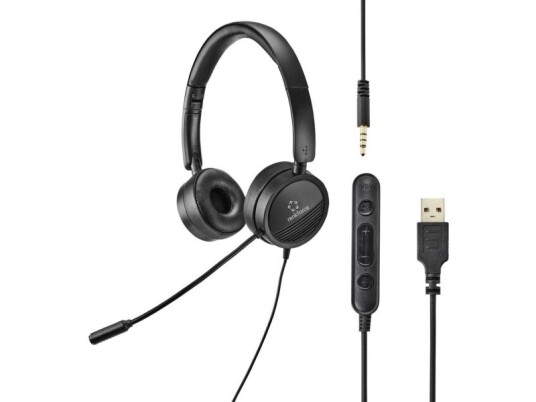 Renkforce Rf-Hs-360 Computer On Ear-Headset Kabelbundet Stereo Sort Lydstyrkeregulering, Indstilling Af Lydløs Mikrofon Renkforce Rf-Hs-360 Computer On Ear-Headset Kabelbundet Stereo Sort Lydstyrkeregulering, Indstilling Af Lydløs Mikrofon