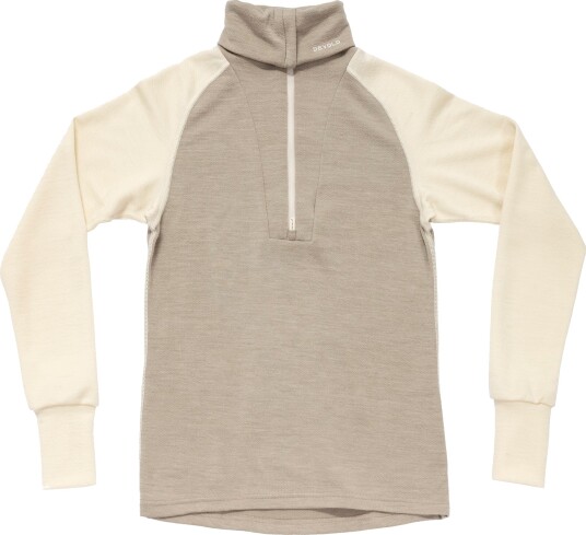 Devold Women'S Expedition Merino Silk Zip Offwhite/Stone S
