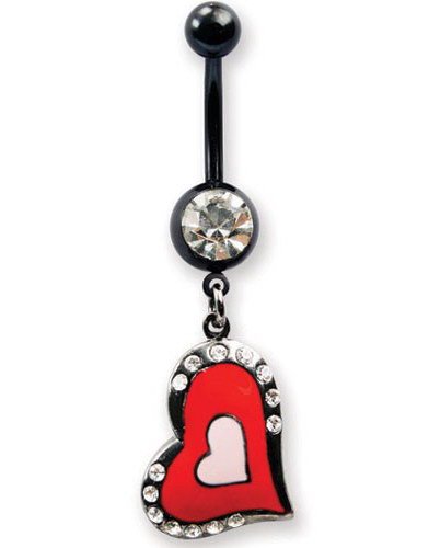 New Love Navlepiercing med Stener Rød