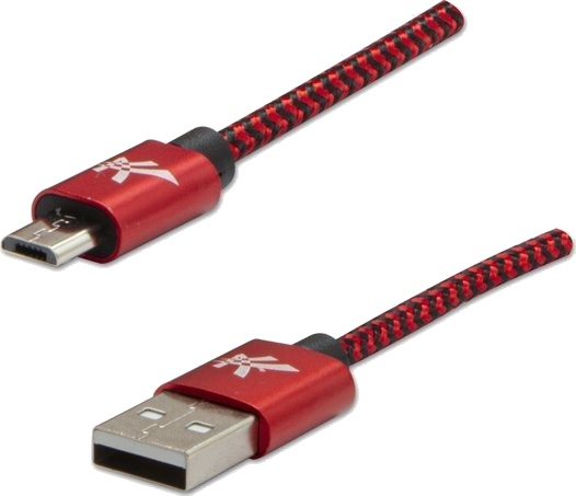 Usb-Logokabel Usb-A Til Microusb 1 M Svart/Rød