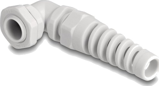 Delock - Kabelgland - 90° Angled, Pg9, With Strain Relief - Gray (Ral 7035)