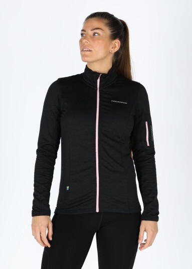 Swedemount Trail Stretch Fullzip W Black Melange/Lt Pink 46 Hoodies