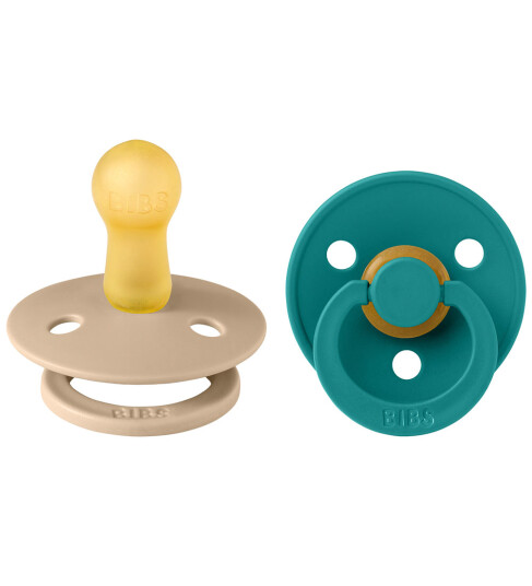 Bibs Colour Smokker 2 pack Str. 2 Rund Taupe/Scuba 6 18 md Smokk Beige Grønn 62 86
