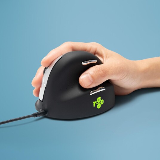 R-Go Tools HE Break Ergonomisk USB Mus Høyrehendt med 3500 dpi Sort/Sølv