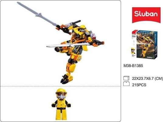 Sluban Katana Exosuit Byggesett 6+ År Gul 215 Deler