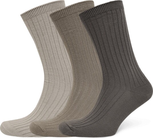 Weekday 3 Pack Rib Socks MOLE MEDIUM DUSTY 40 42