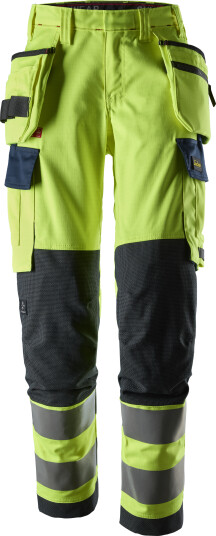 Snickers Workwear ProtecWork 6768 Varselbukse varsel, gul/marinblå, dame, klasse 2, flammehemmende 48, Klær