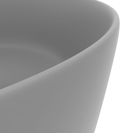 vidaXL Luksuriøs servant rund matt lysegrå 40x15 cm keramisk