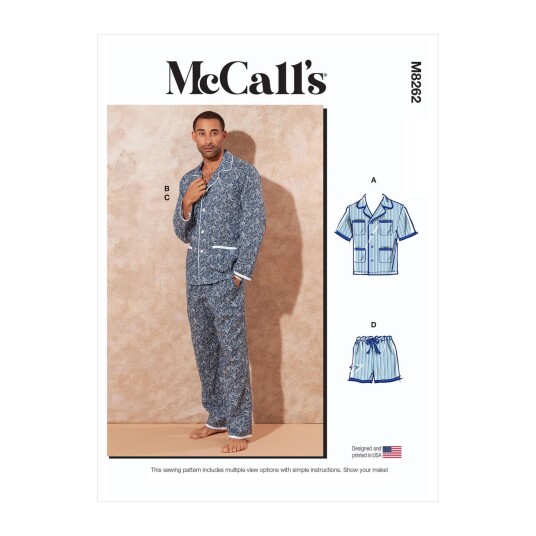 McCall's 8262 - Pysj til herre XM (S-M-L) McCall's 8262 - Pysj til herre XM (S-M-L)
