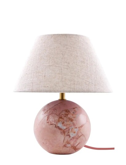 Globen Lighting Table Lamp Castello 24 Dusty Pink Marble/Beige Pink 24X24X28CM