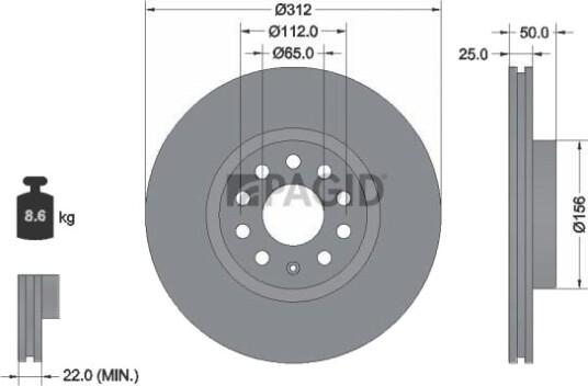 PAGID 54205NHC Bremseskive