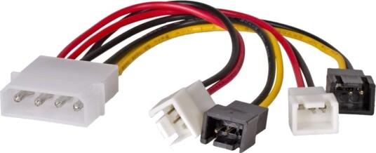 Akyga Strømadapter 4 Pin Intern Strøm Hann Til 3 Pins Intern 5 V Strømforsyning 3 Pins Intern 12 V Strømforsyning Hann 15 Cm