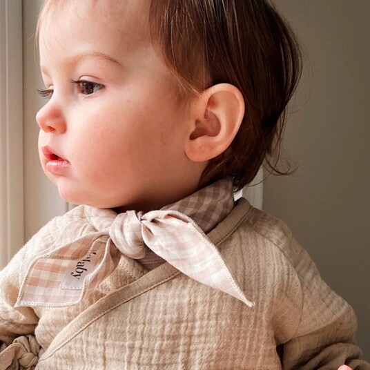 lalaby Beige Gingham Eddie Tørklæde lalaby Beige Gingham Eddie Tørklæde