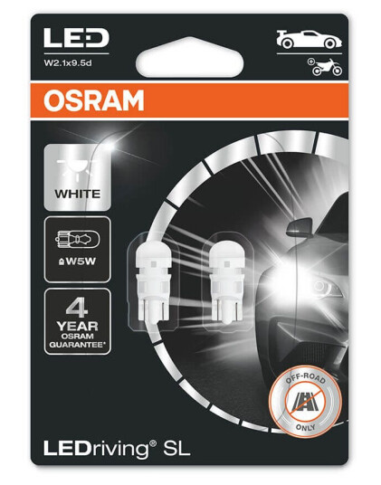 Osram Ledriving Sl W5w Rød (Sett)