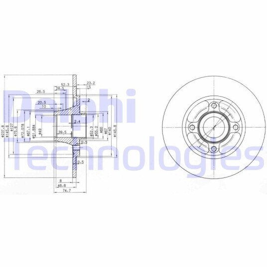 Bremseskive DELPHI BG3360 Bremseskive DELPHI BG3360