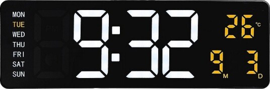 NeXtime Veggklokke Super Digi Digital 39 cm Svart Svart