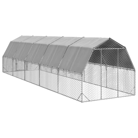 Kyllingløp Med Tak 2.5X10X2.25 M Galvanisert Stål Kyllingløp Med Tak 2.5X10X2.25 M Galvanisert Stål