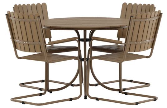 Venture Design Holmsund spisegruppe Beige/beige 4 stoler & bord 103 cm Beige Venture Design Holmsund spisegruppe Beige/beige 4 stoler & bord 103 cm Beige