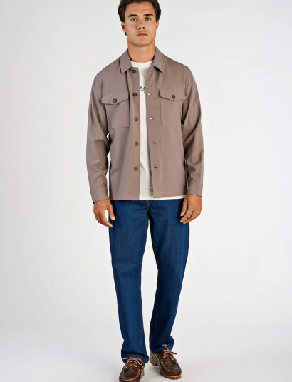 Lindbergh Superflex Overshirt Brown S Lindbergh Superflex Overshirt Brown S