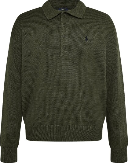 Polo Ralph Lauren Relaxed Fit Cable Cotton Polo Sweater   Khaki green   L