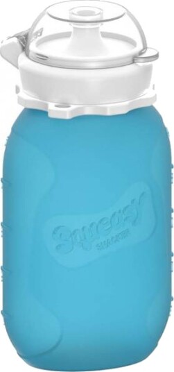 SQUEASY Klemmeflaske i silikon 180ml Blå