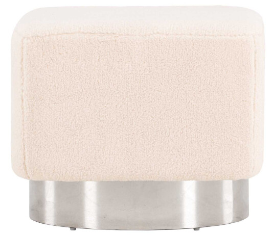 Venture Design Newton fotskammel Silver/offwhite 45 x 45 cm Hvit