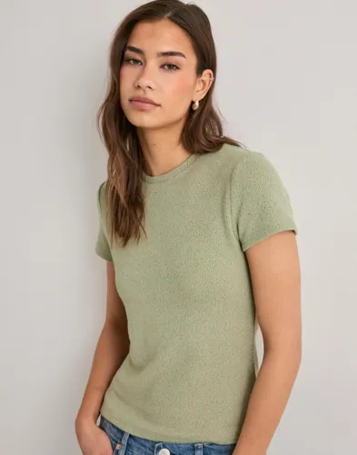 Nelly   Grønn   Knit Slim Tee