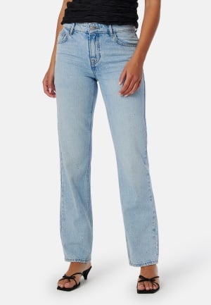 ONLY Onlbree low straight rhinest denim jeans Light Blue Denim 25/32