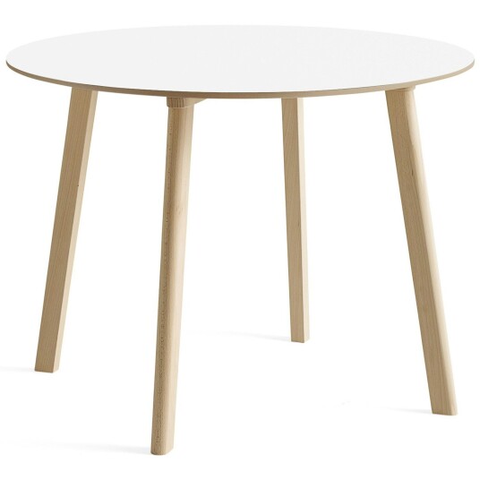 Hay CPH Deux 220 2.0 Bord Ø100 cm Pearl White / Ubehandlet Bøk