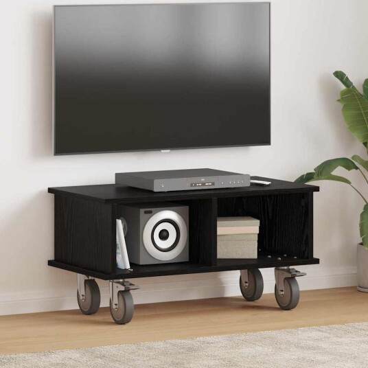  TV benk Svart Eik 68,5 x 35 x 35 cm Konstruert tre