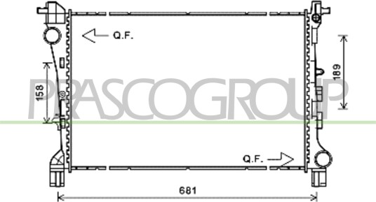 PRASCO FT040R003 Radiator motorkjøling PRASCO FT040R003 Radiator motorkjøling