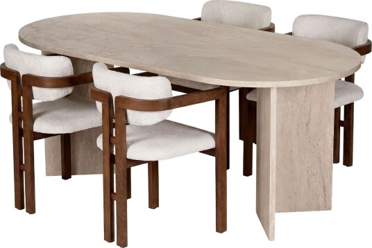 Dining Table & Chairs Set Nordure Vit - Dining Table & Chairs Set Nordure Vit -