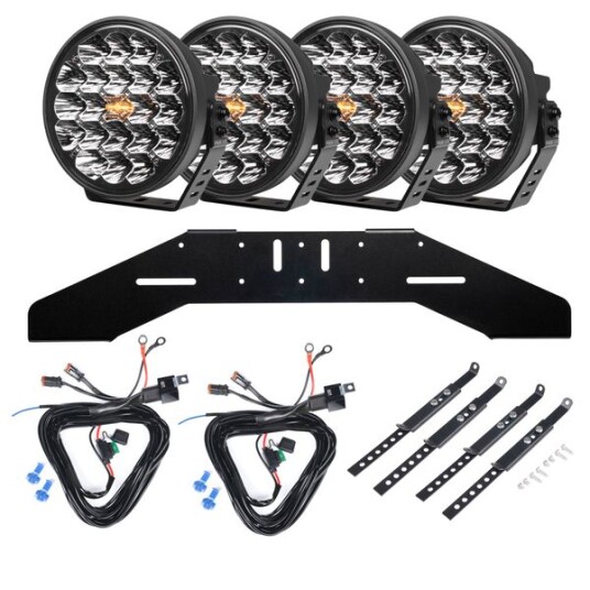 Ekstralys PURELUX 770 DRL   Rund / 18 cm / 130W 4 stk   Komplett pakke WRC