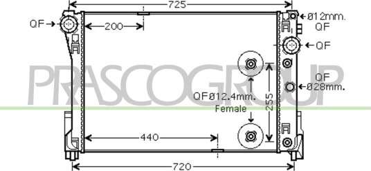 PRASCO ME029R004 Radiator motorkjøling