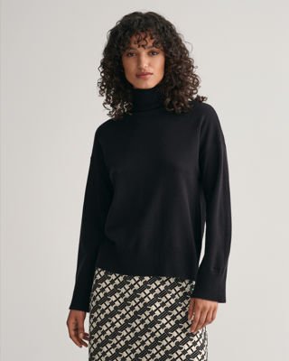 Lammeullsgenser med ståkrage BLACK XS