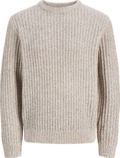 Jack & Jones Genser Strikk JjjAxon Sea Salt/vridd mulch Jack & Jones 16 år (176) Genser Beige