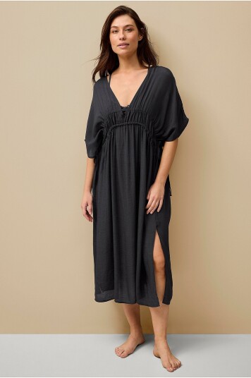 Ellos Collection   Kaftan med snøring og strandkjole   Svart