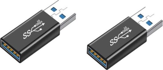 USB 3.0 hunn til USB 3.0 hann adapter - Rett - 2 stk - Høyhastighets dataoverføring
