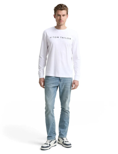 Tom Tailor Printed Longsleeve - White - XL Tom Tailor Printed Longsleeve - White - XL