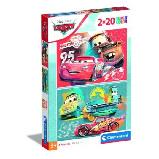 Clementoni SuperColor Puslespill 2x20 Brikker Disney Pixar Cars