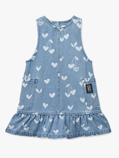 Liewood Angelica Printed Denim Frill Dress Blue 122