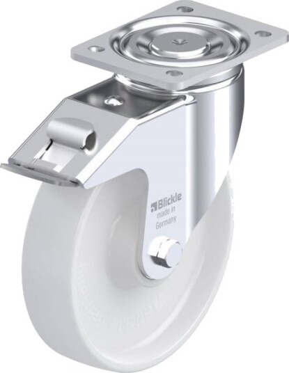 Blickle 564096 Lh-Po 200K-Fi Styrehjul Med Brems, Hjuldiameter 200 Mm, Bæreevne (Maks.) 600 Kg (1 Stk)