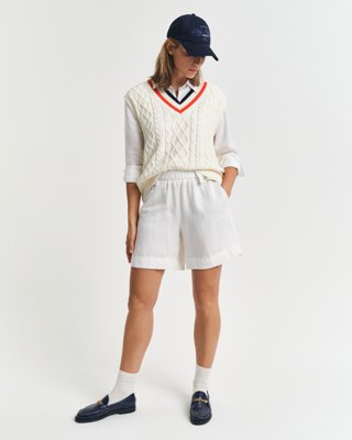 Gant Pull on shorts i linblanding EGGSHELL 38