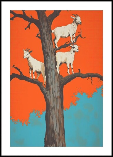 Goats In a Tree Poster Plakat / 50x70cm