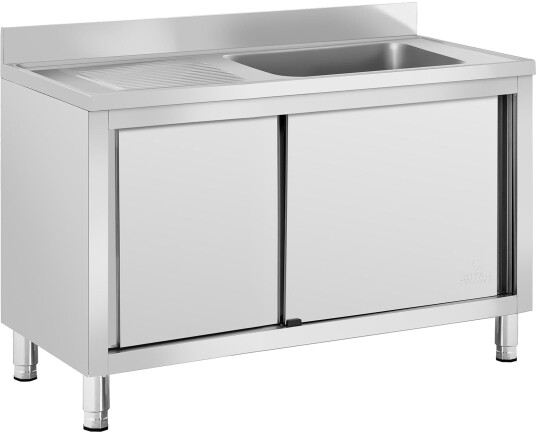 Oppvaskbenk - 1 kum - Royal Catering - Rustfritt stål - 120 x 60 cm RC-IKS07