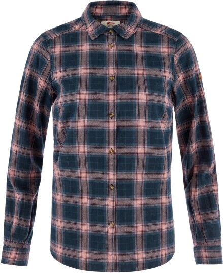 Fjellreven Women"s Övik Classic Flannel Shirt Dark Navy/dusty Rose M