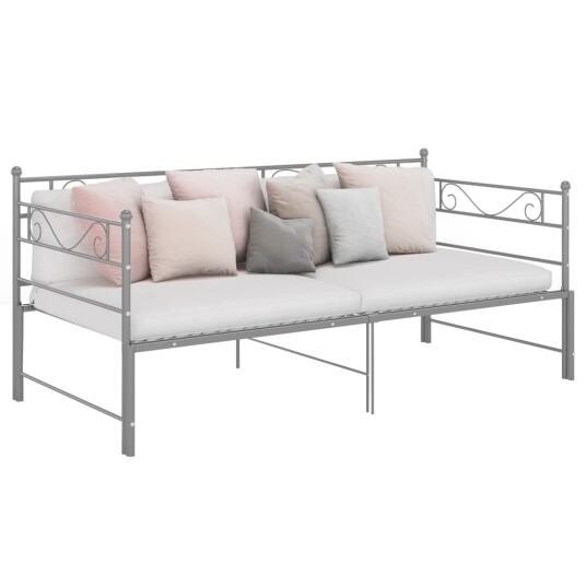 vidaXL Uttrekkbar ramme til sovesofa grå metall 90x200 cm
