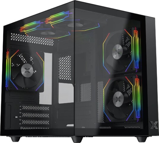 Xigmatek Aqua M Lite 5x ARGB-vifter microATX Mini-ITX Svart
