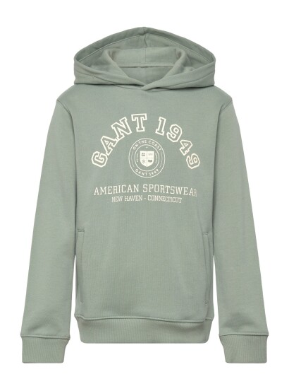 Gant Kids Collegiate Logo Hoodie Green 164